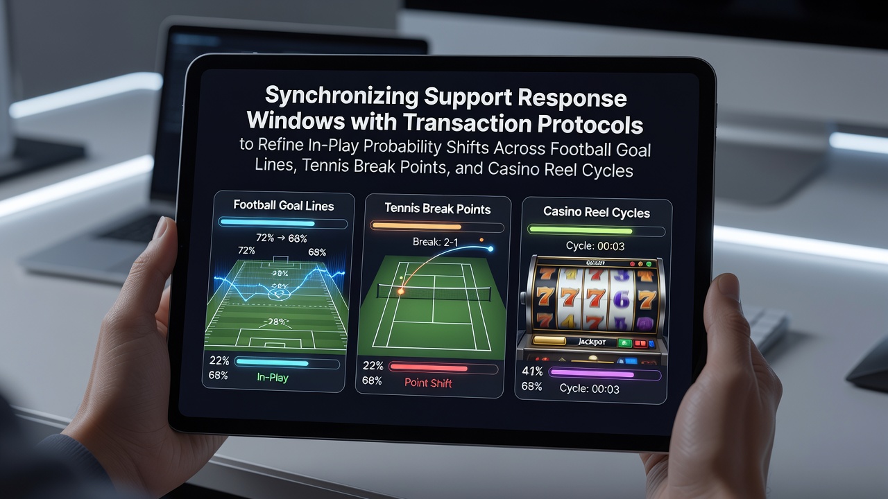 Darstellung der Synchronisation von Support-Systemen und Transaktionsprotokollen auf mobilen Geräten für Live-Wettmärkte